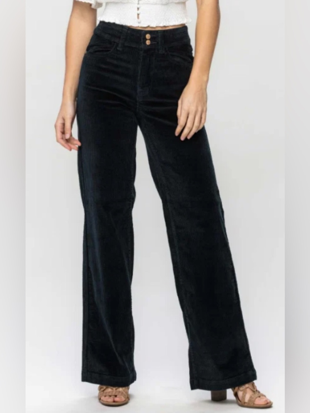 Judy Blue Corduroy High Waist Wide Leg Emerald Pants 15/32 New With Tag